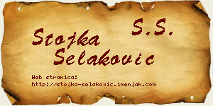 Stojka Selaković vizit kartica
